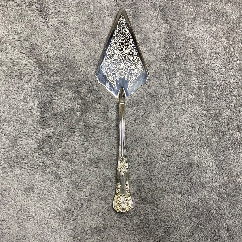 Vintage Silver Brush Large Pie Cake Server 11.5"